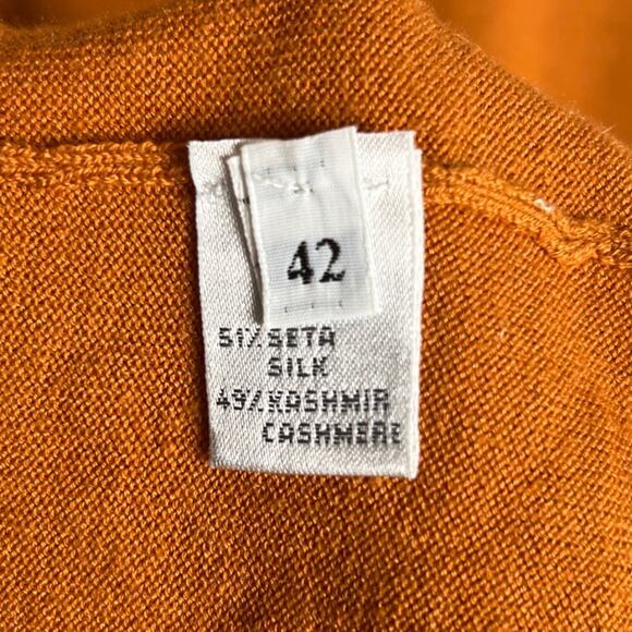 Vintage Maria Sartini Cashmere Orange Women's Size 42 Cardigan - Picture 6 of 7